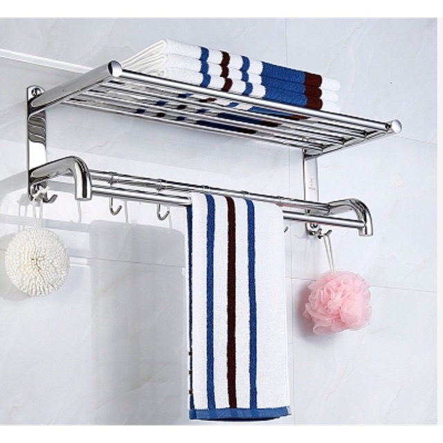 Two-tier towel rack and hanger SUS304 (beautiful thick type, 304 ...