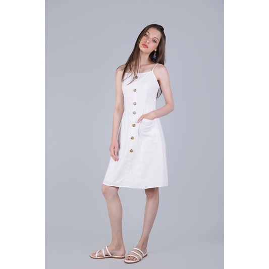 Brand New TTR White Jenya Button Midi Dress Shopee Singapore