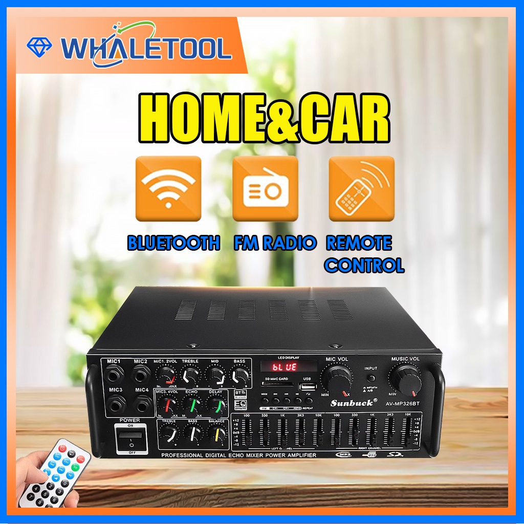 Bluetooth 2.0 Channel 2000W Audio Power HiFi Amplifier 326BT | Shopee ...