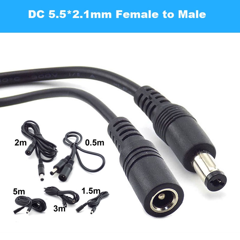 DC Power Extension Cable Female to Male Plug Adapter 12V Power Cords 5