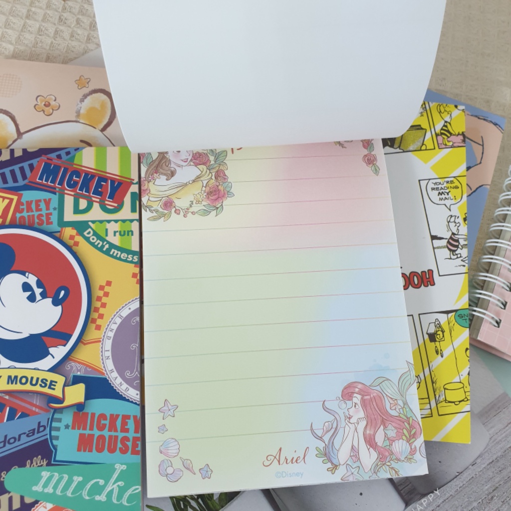 Disney 50k Notebook Pooh Note Paper Mickey The Little Mermaid Portable ...