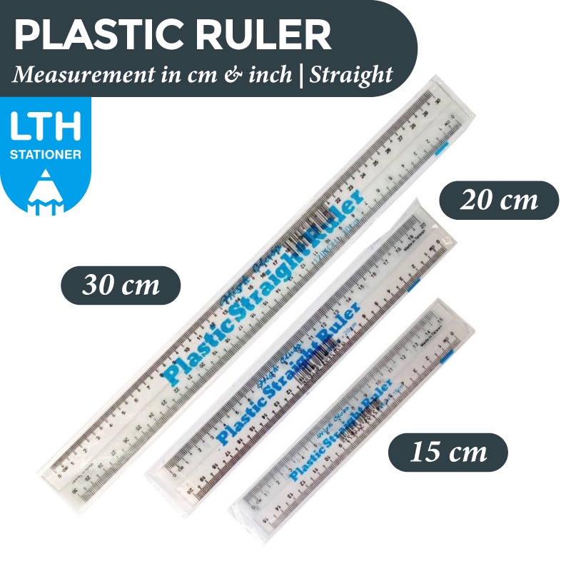 LTH Plastic Straight Ruler 15cm // 20cm // 30 cm Flexible Bendable Student  Office PVC Ruler Pembaris 15cm / 20cm / 30cm