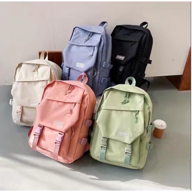 Korean version good quality of small fresh solid color backpack ...