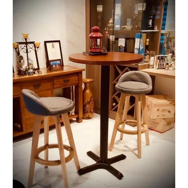 TSBT 013 Solid Wood High Bar Table, Round Shape Bar Table Shopee