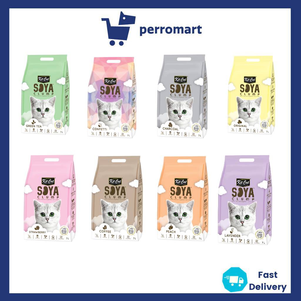 [Bundle of 6] Kit Cat Soya Clump Cat Litter 7L [8 Scents] Shopee