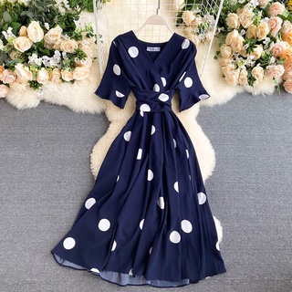 Chiffon polka dot on sale dress