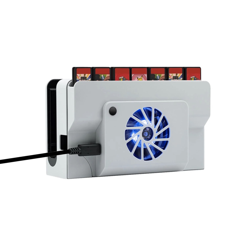 DOBE Cooling Fan with Game Card Storage for Nintendo Switch OLED-White ...