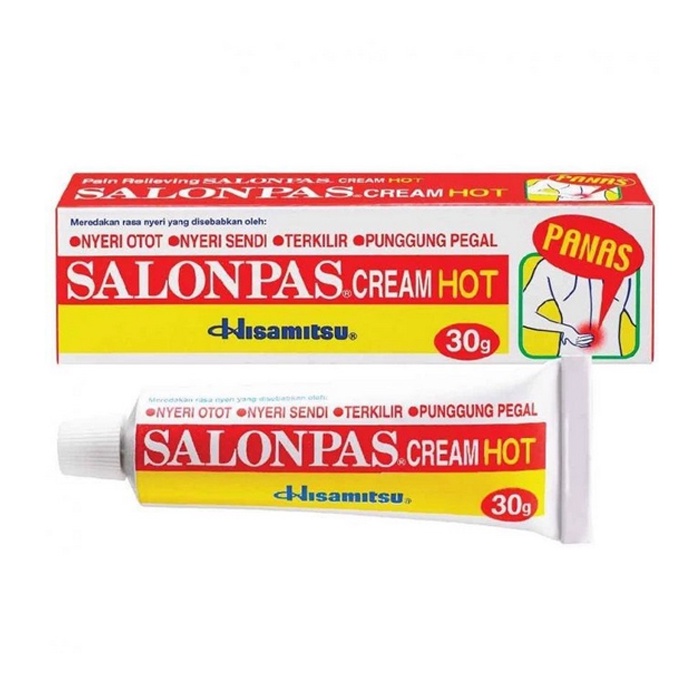 Salonpas Hot Cream 30 g / Nyeri Otot / Sendi / Leher / Memar /Terkilir - Gambar 2