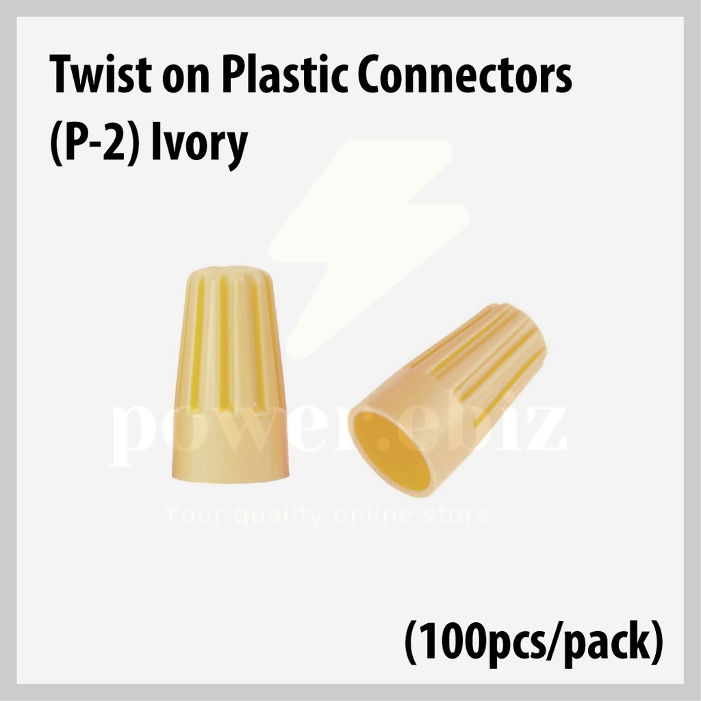 P-2 (Ivory) Twist on Plastic Wire Connectors - PVC Shell (100pcs/pack ...