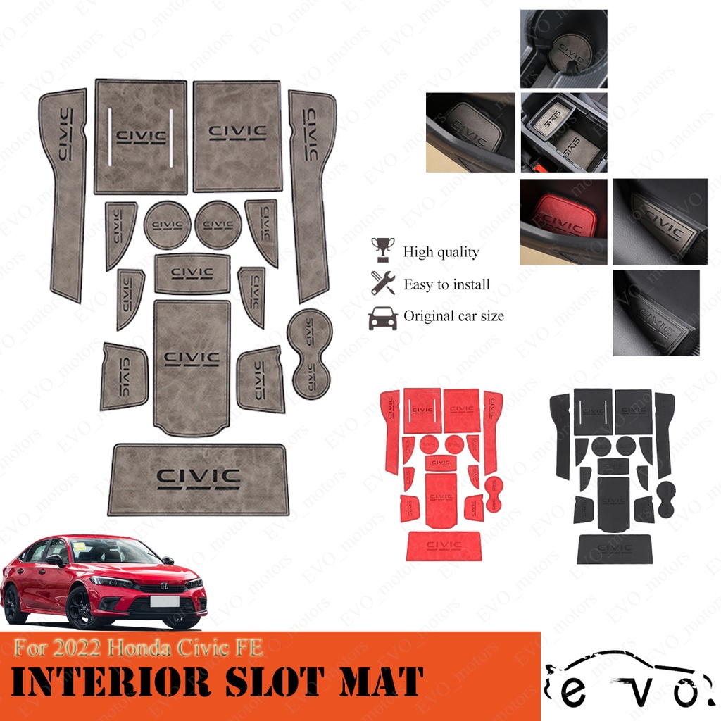 2022 Honda Civic FE Interior PU Leather Slot Mat 10th Civic Storage
