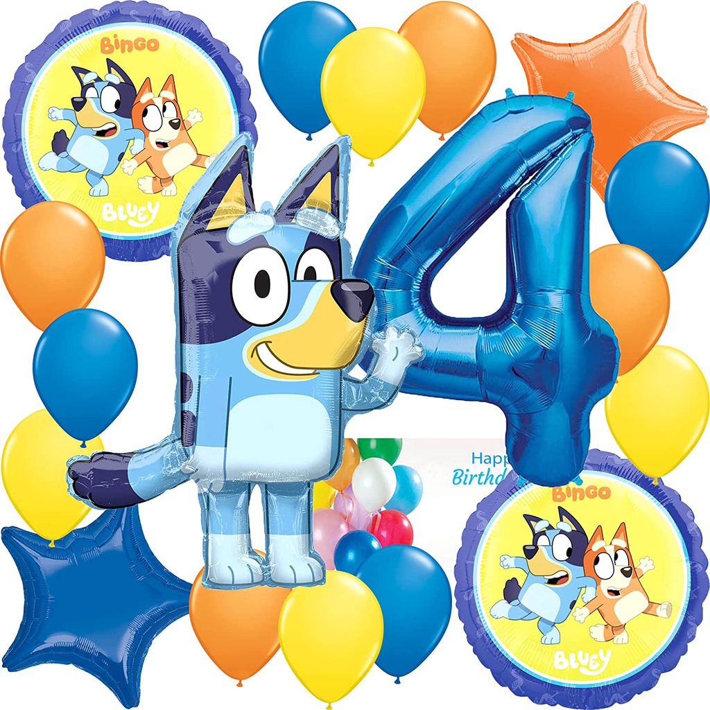 Amscan Bluey Birthday Party Supplies Decorations Big Balloon Bundle ...