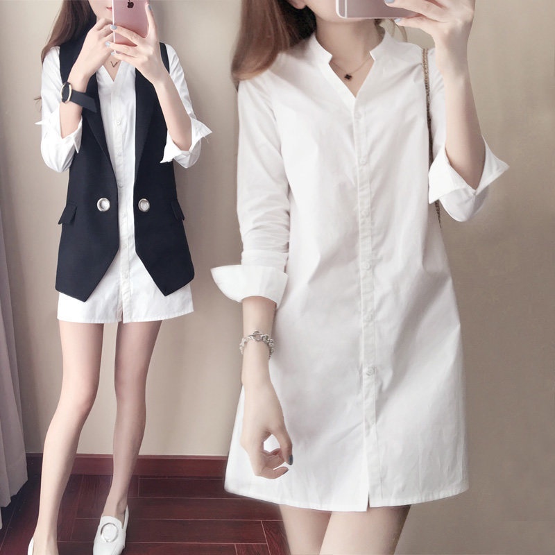 White casual deals shirt dress