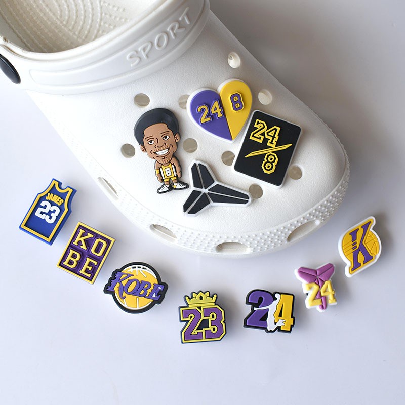 Cute Kobe Basketball Jibbitz Croc Pins NBA James Jibits Charm Shoe