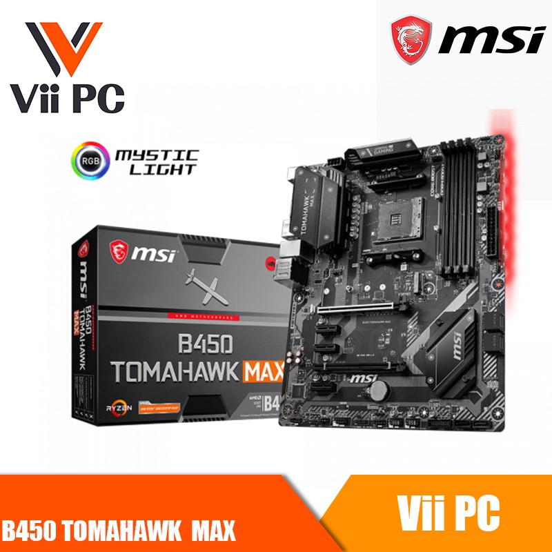 MSI B450 TOMAHAWK MAX Motherboard Military style with extended heatsink design for better thermal solution plus DDR4 Shopee Singapore