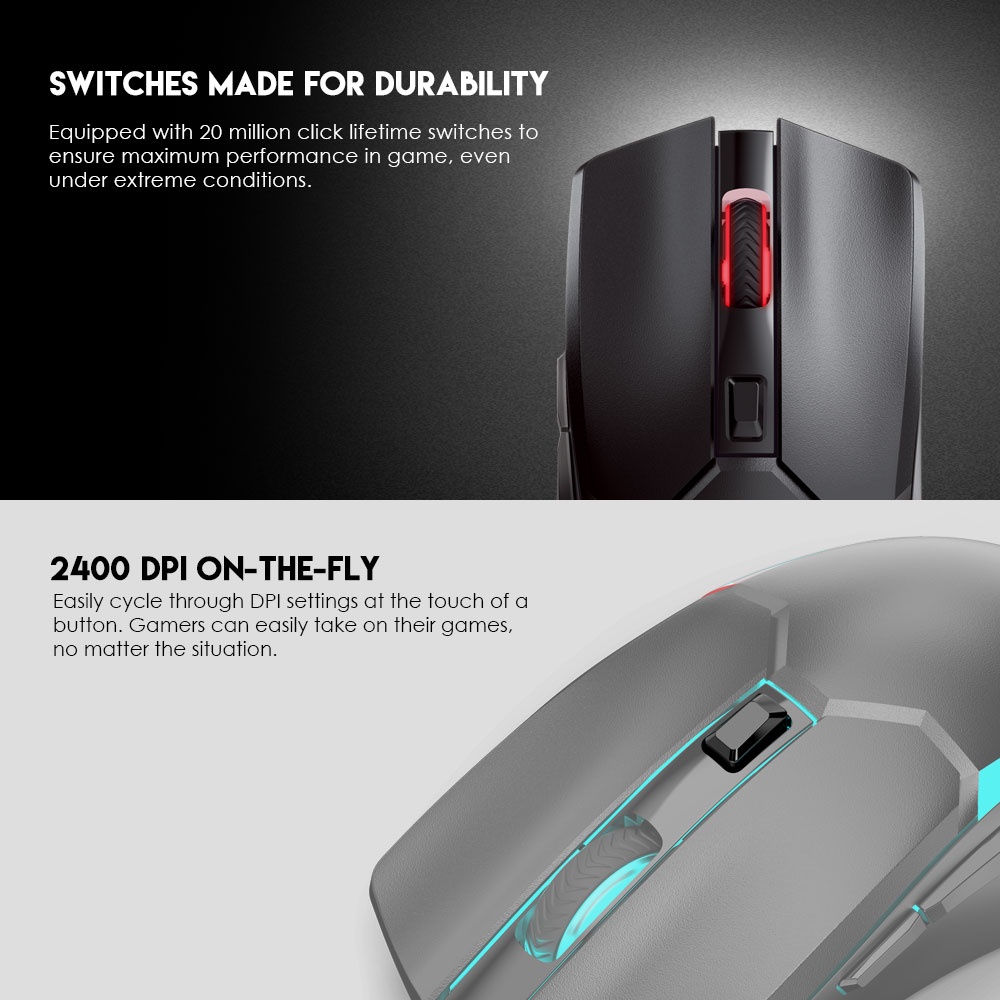 Fantech WGC2 Venom II Mint Edition Gaming Wireless Mouse - Gambar 3