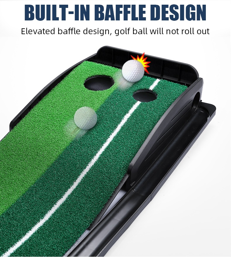PGM detachable portable 3m mini golf putting mat with baffle and ...