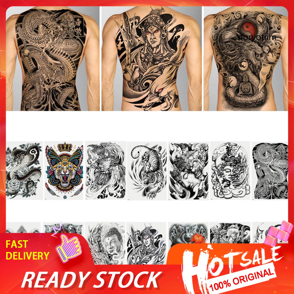 Temporary Body Tattoo Large Full Back Tatoo forMen Waterproof