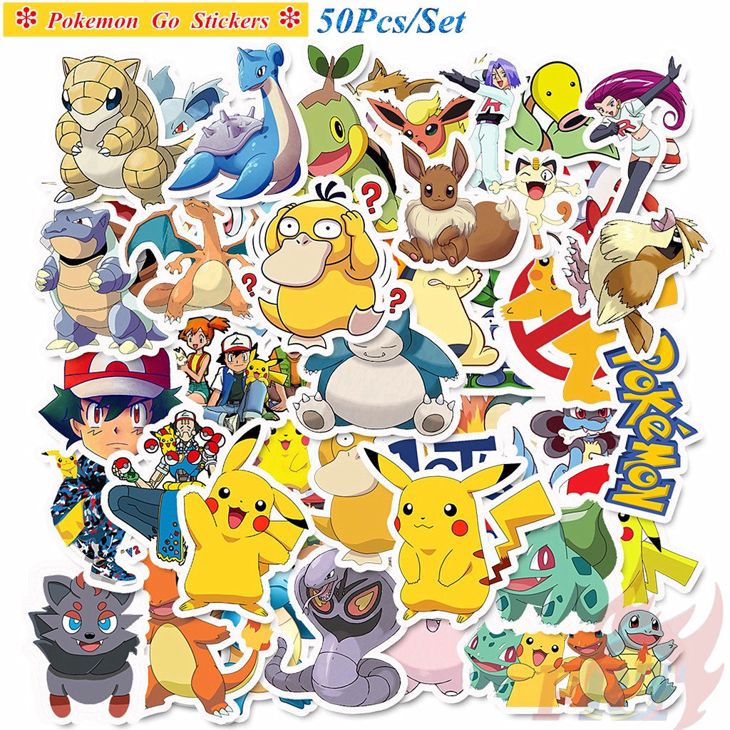 ❉ Pokemon Go - Series 01 Stickers ❉ 50Pcs/Set Anime Pikachu Mixed Luggage  Laptop Skateboard Doodle Stickers | Shopee Singapore