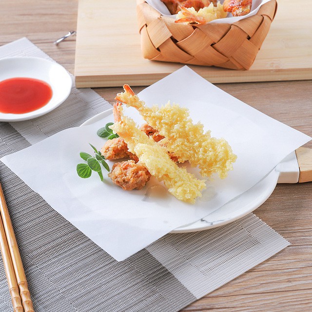 50 Sheet Pack OilAbsorbing Paper For Fried Food Tempura Kitchen Food Grade Greaseproof Paper