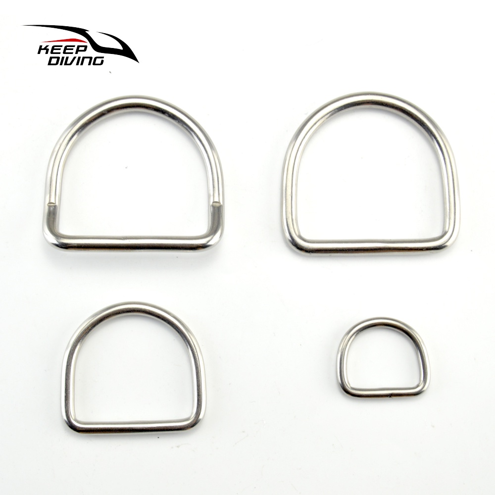 KEEP DIVING 3PCS 316 Stainless Steel D ring D Shaped Seamless Clasp 
