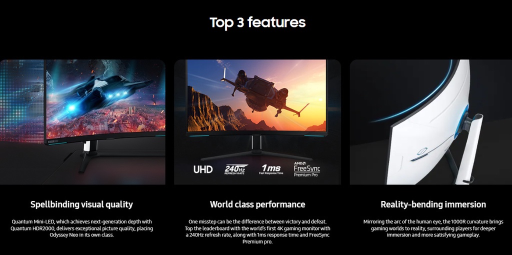 Samsung 32 Inch Odyssey G8 UHD Gaming Monitor With 240Hz Refresh Rate ...