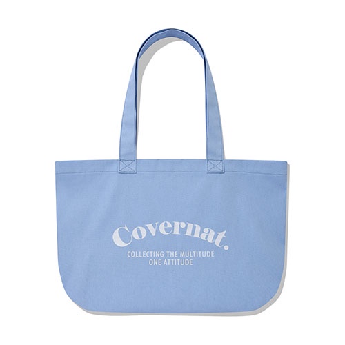 [COVERNAT] 22 S/S Fresh Serif Logo Canvas Bag (Blue) | Shopee Singapore