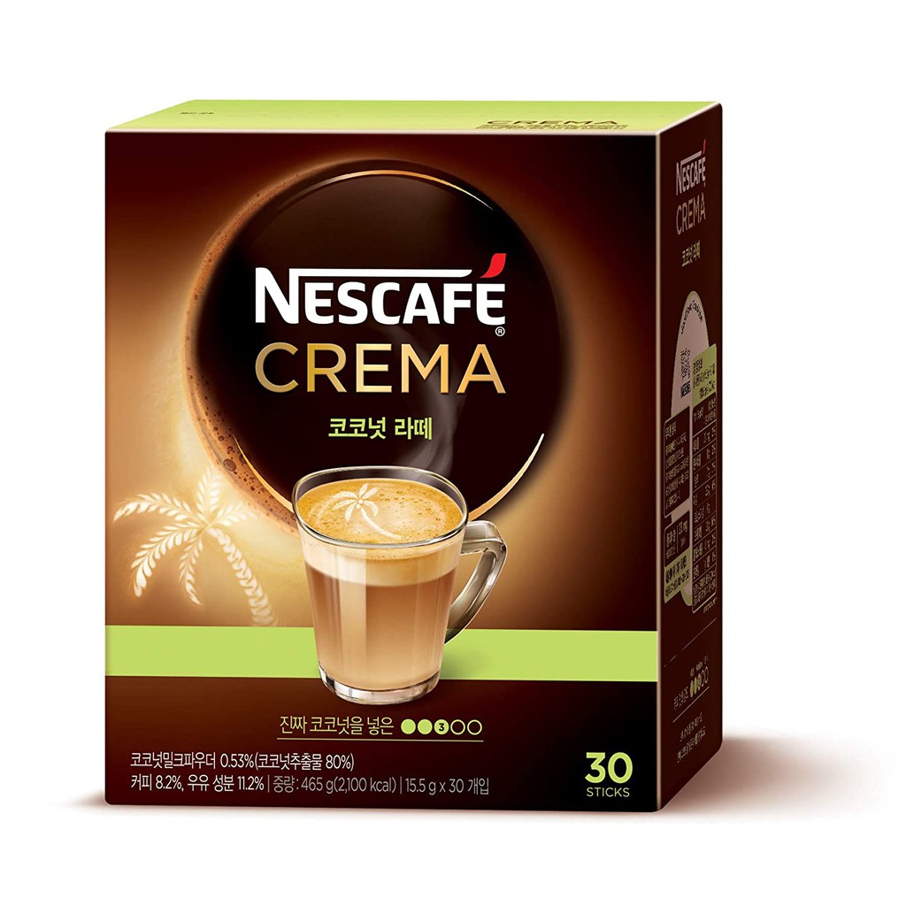 [KOREA] Nescafé Instant Coffee Crema Coconut Latte 30 Sticks Shopee