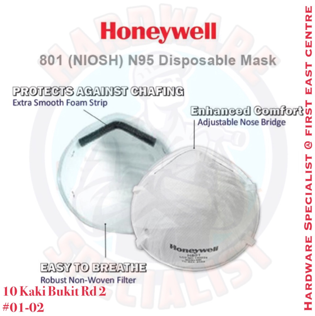 Honeywell H801 Plus N95 Particulate Respirator Safety Mask (20 Pieces ...