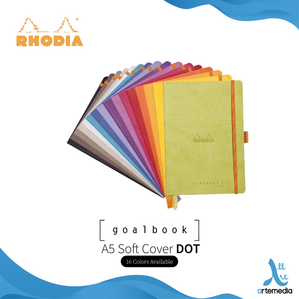 Rhodia Softcover Goalbook - A5 - Dot Grid - Sapphire