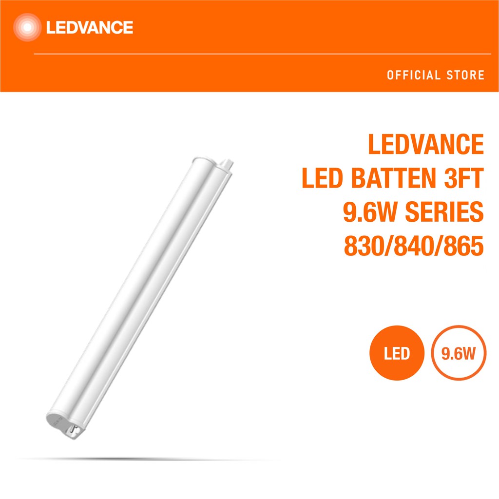 LEDVANCE LDVAL BAT LED Batten 9.6W 3FT G3 3000K 4000K 6500K Shopee Singapore