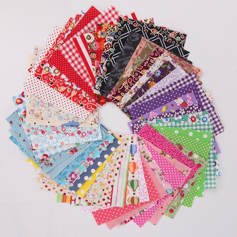 50pcs Mixed Color DIY Square Cotton Fabric Cloth Patchwork for Craft ...