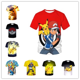 Pokemon Eevee Kids T-shirts Cute Anime Printed Summer Casual Girl