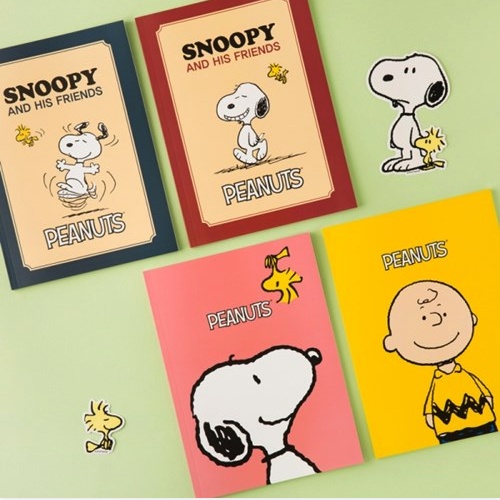 Peanuts Snoopy&Friends Ruled Lined Notebook Notepad Woodstock Charlie ...