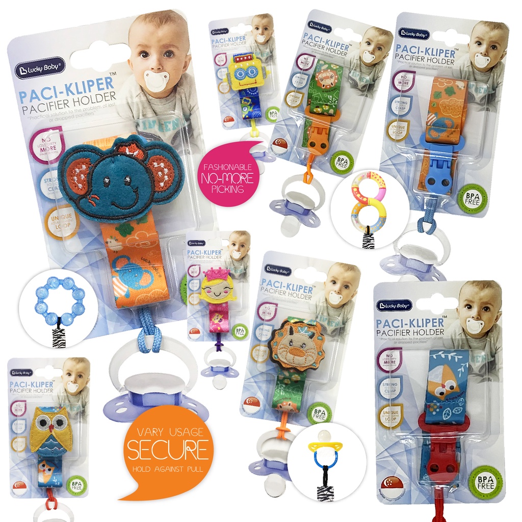 Lucky Baby Paci-Kliper Pacifier Holder (8 Design Option) | Shopee Singapore