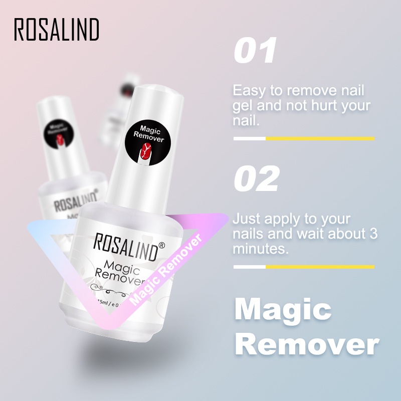 ROSALIND 15ml Magic Nail Polish Gel Remover Manicure Nail | Shopee ...