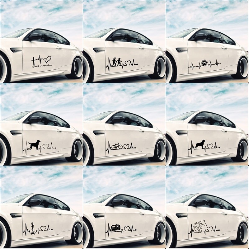 Newest Electric Wave Heart Faith Hope Love Auto Vinyl Sticker Decal ...