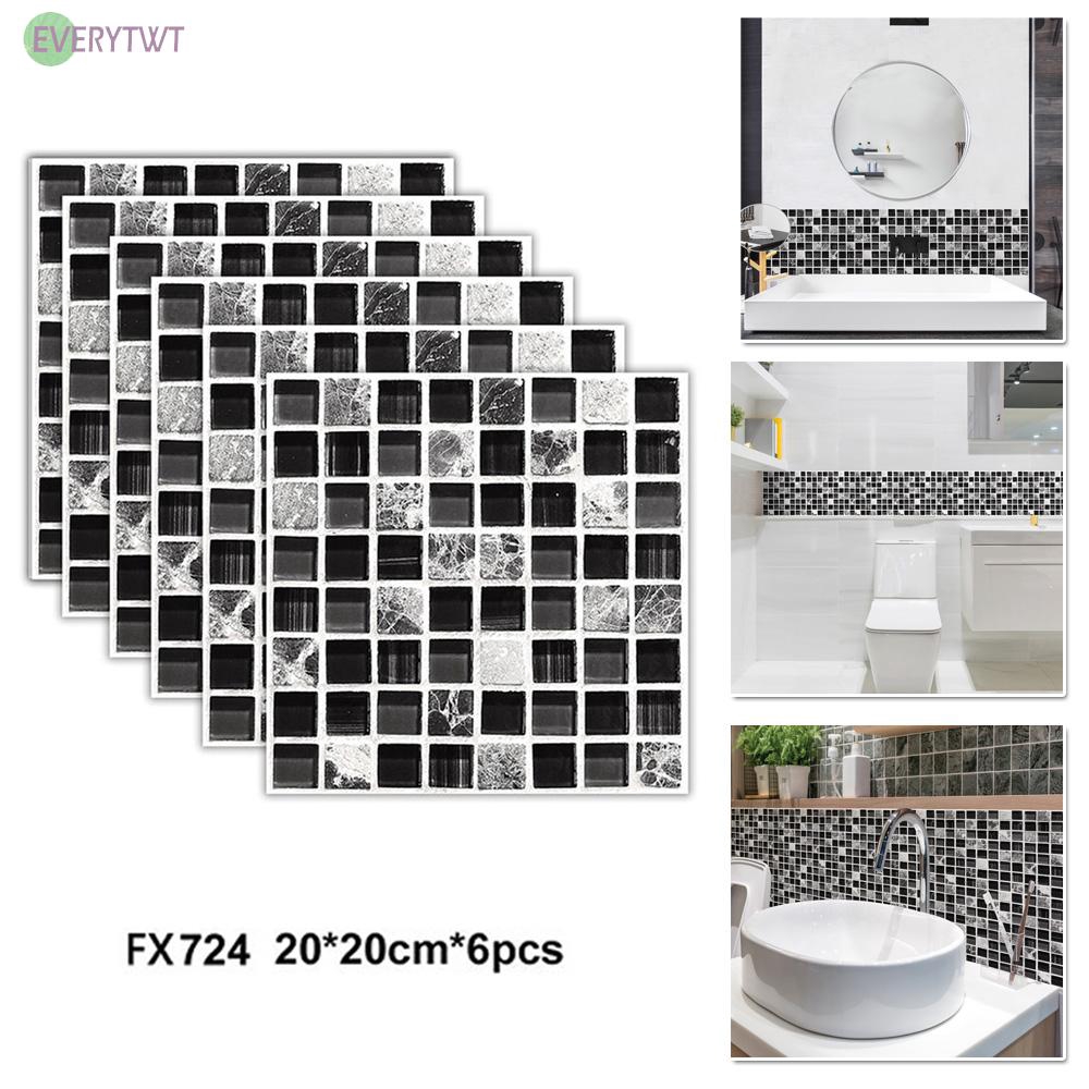 【EVERY】Mosaic Wall Floor Tiles Waterproof Sticker Bathroom Bedroom Self ...