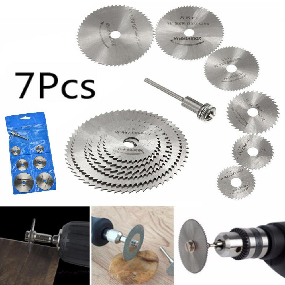 7pcs/set High Speed Steel HSS Circular Saw Blade Rotary Tool For Wood