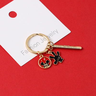 Mickey Keychain Mini Keychain Mickey Head Metal Type Small Key Hanger ...