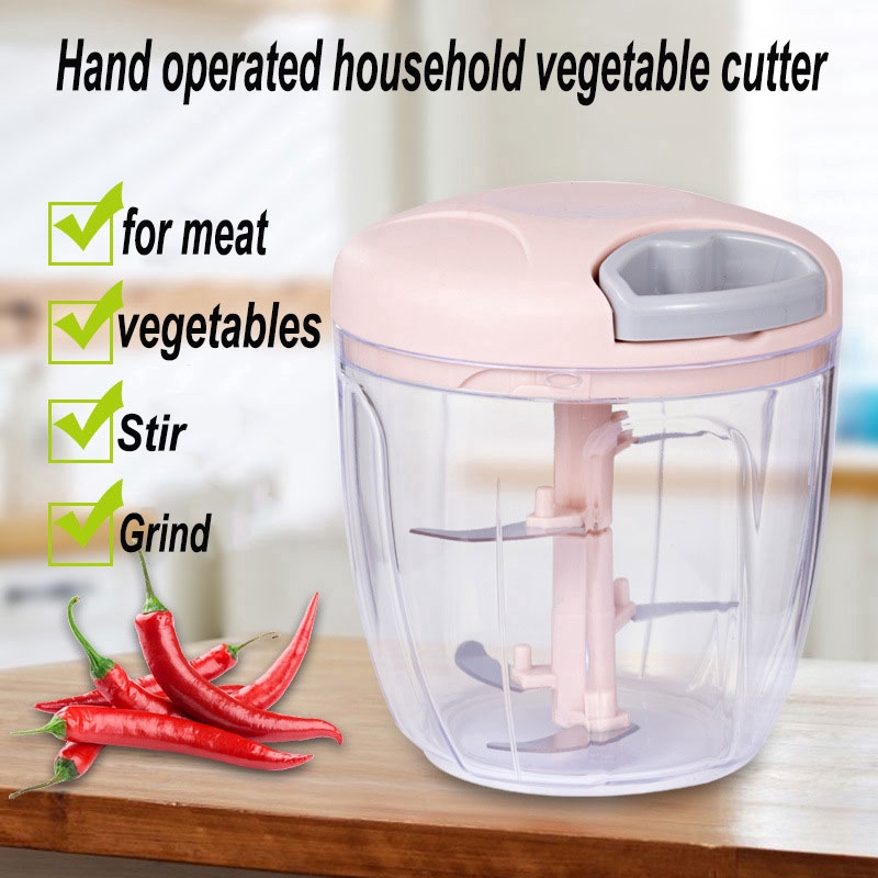 Manual Food Processor Vegetable Chopper Meat Grinder Meat Blender Hand  Crank Mixer (random Color)