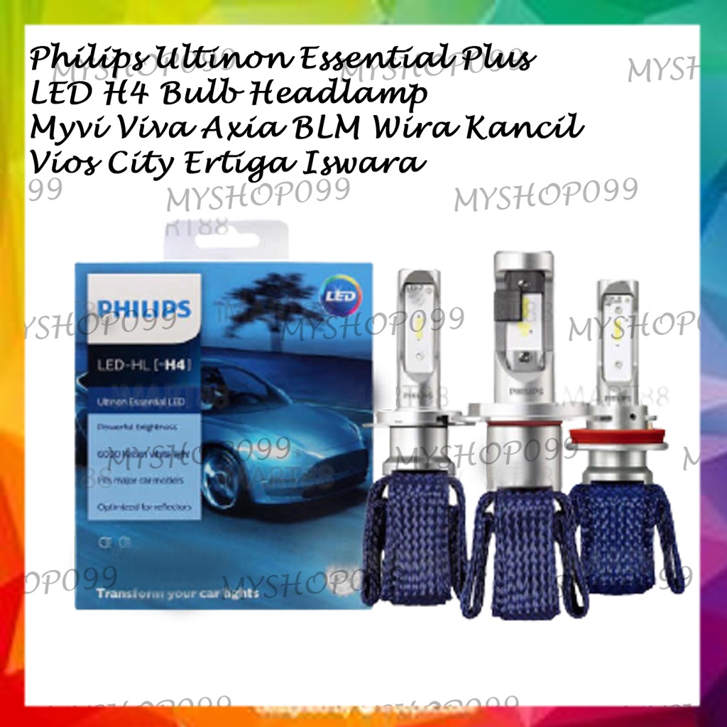 Philips Ultinon Essential Plus LED H4 Bulb Headlamp Lampu Mentol Myvi