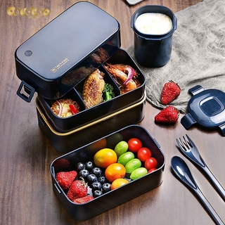 Double Layer Sealed Lunch Box With Handle, Sauce Container Student Bento Box