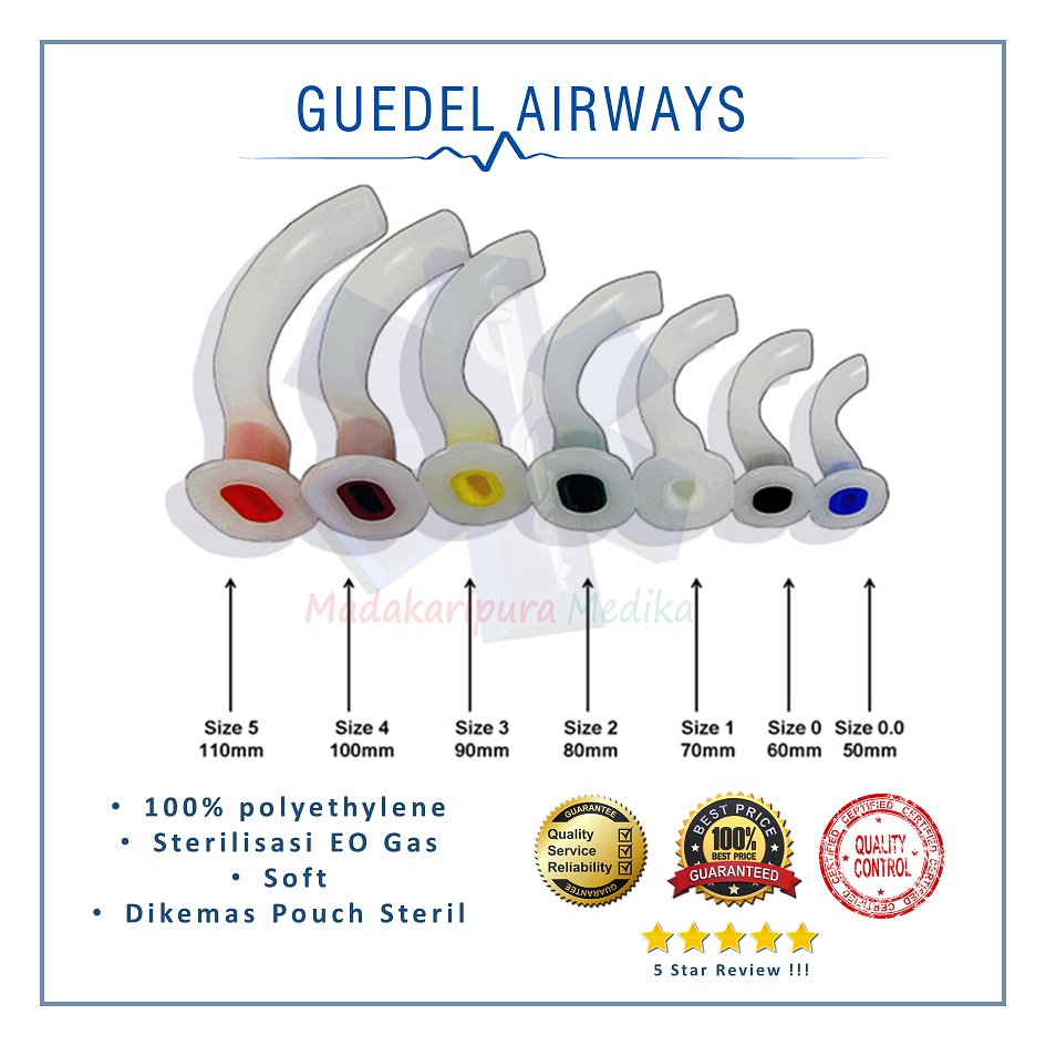 Guedel airway/oropharyngeal airway/OPA/pattern airway/mayo guedel