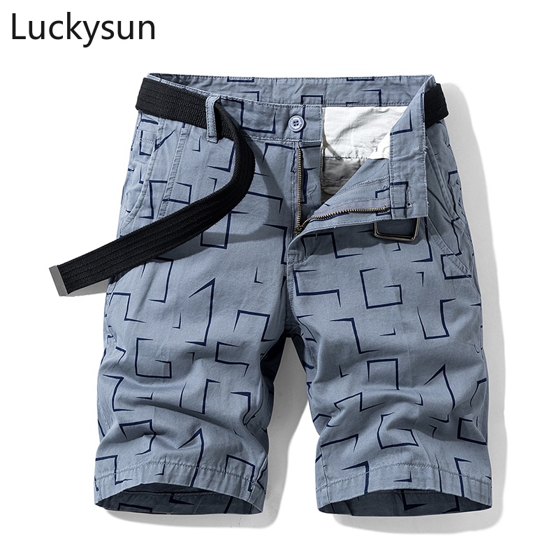 29 38 Cargo Shorts Men Summer Stretch Comfort Plaid Pattern Cargo Short Pants Washed Wrinkle Shorts Shopee Singapore