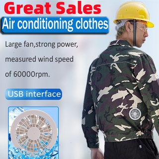 Fashion Air Conditioning Jackets USB Charging Work Clothes For Men