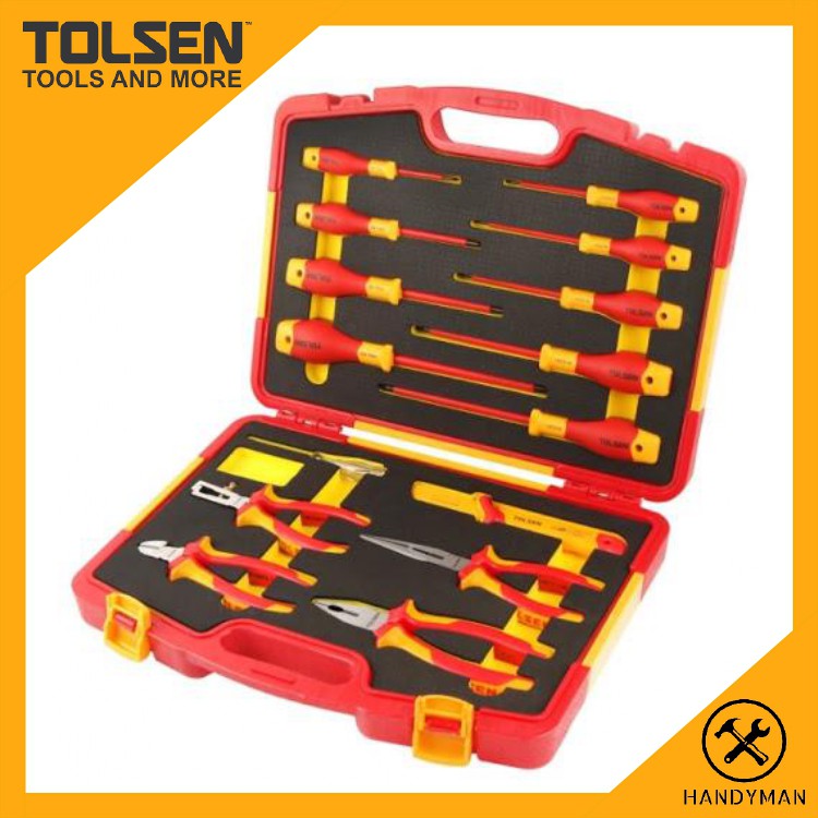 Tolsen Premium 15pcs Insulated Hand Tools Set V82115 | Shopee Singapore