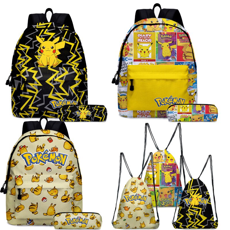 Child Pokemon School Bags Backpacks Pikachu Kids Bags Big Capacity ...