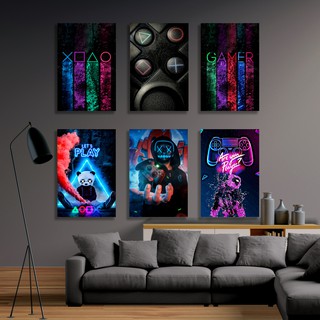 Neon Gaming Gamer Poster Vintage Metal Tin Signs Sleep Game Retro Metal  Plaque Wall Art Decor for Boys Girls Playroom Home