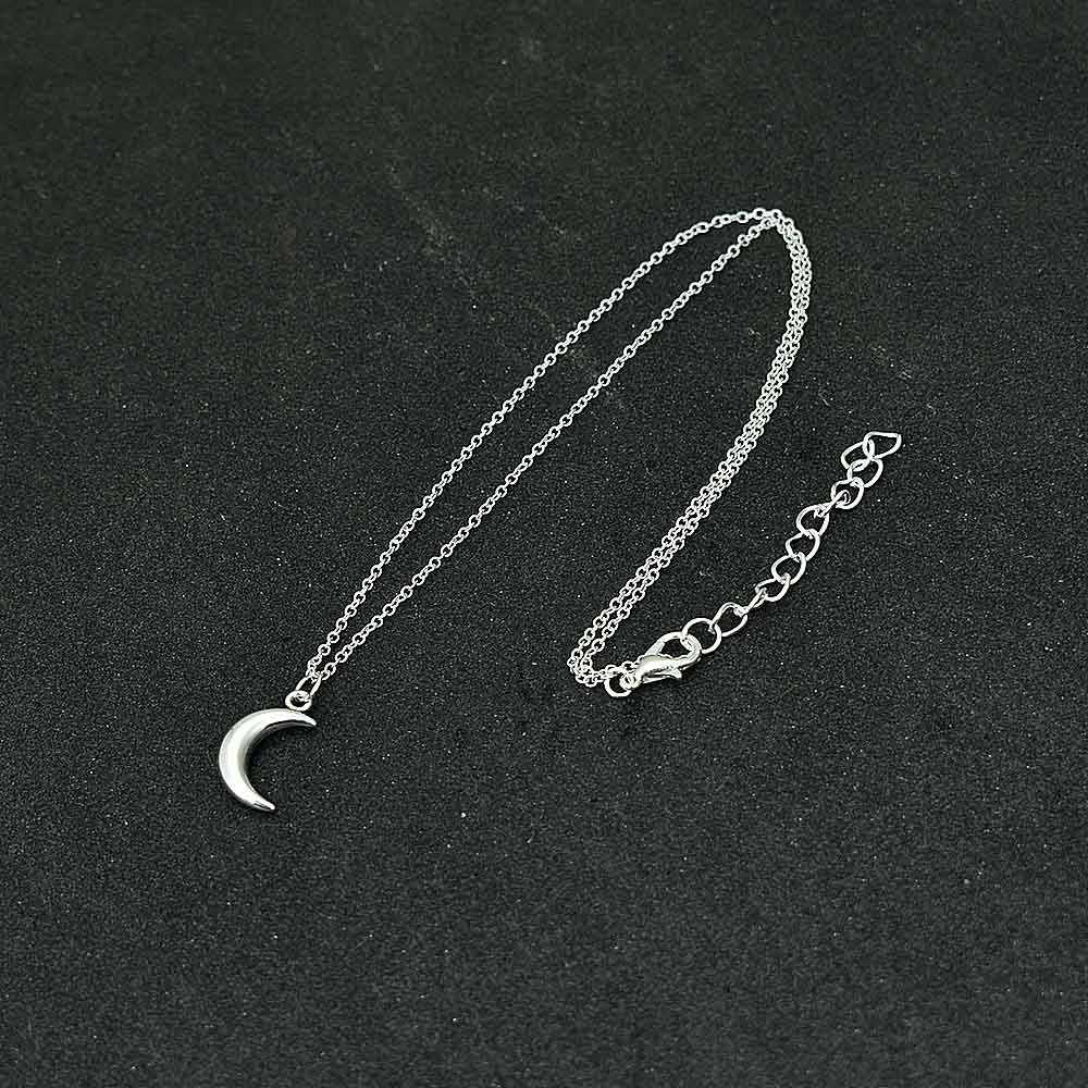 Silver Color Moon Pendant Necklace Metal Jewelry Fashion Women Gift