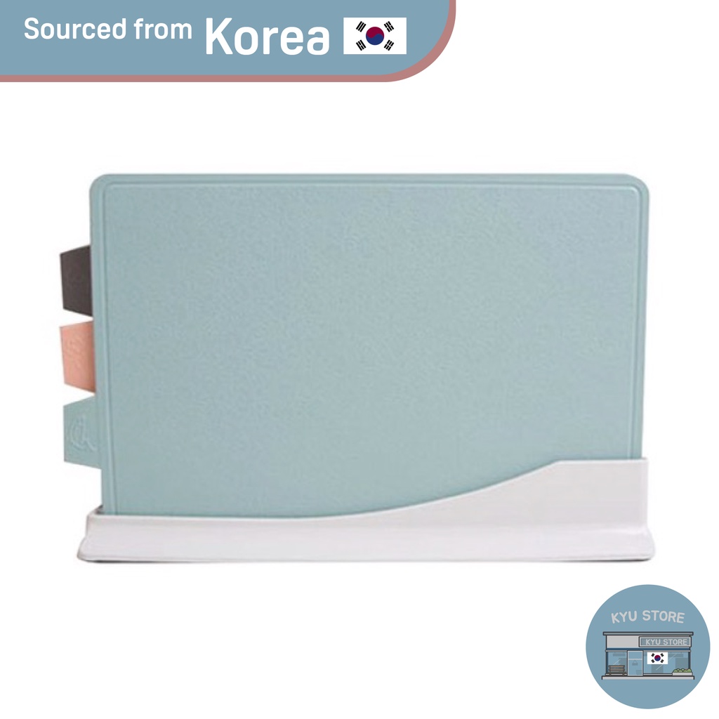 [SABBAT KOREA] Modern Index 3P Slim Chopping Cutting Board + Holder Set (Color Aqua Mint, Beige